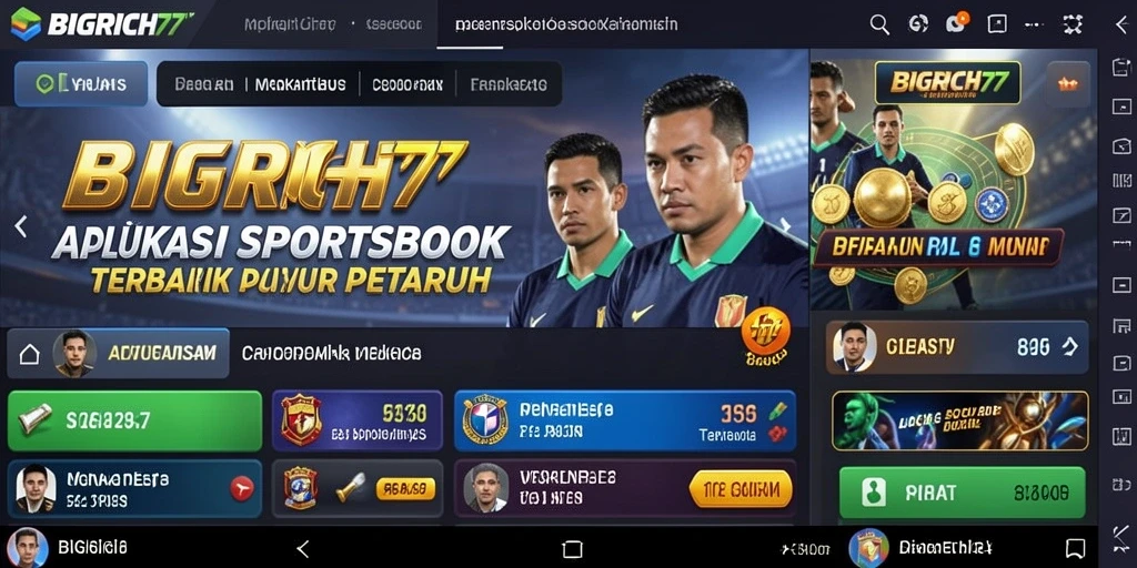 Tampilan gameplay Sportsbook BIGRICH77 yang menarik dan interaktif.
