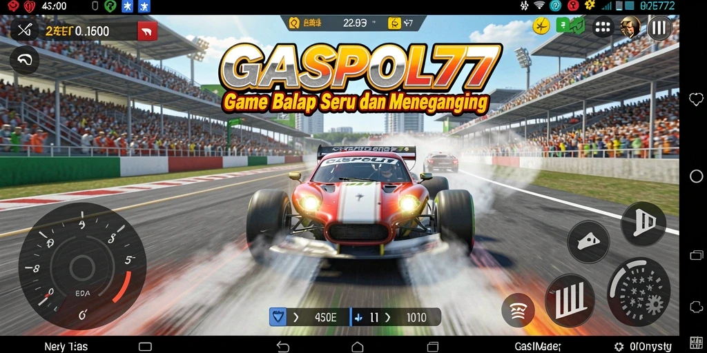 Tampilan menegangkan dari gameplay balap di GASPOL77.