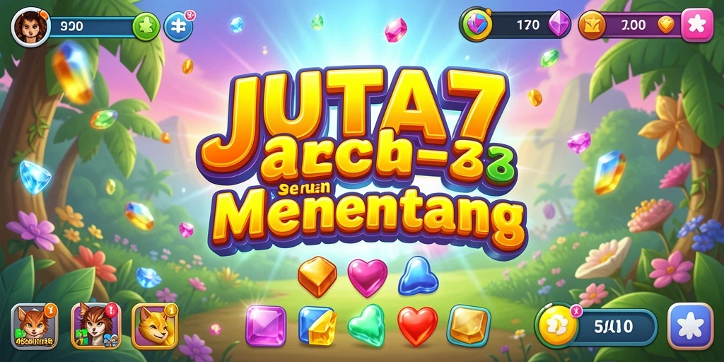 Tampilan gameplay seru dan penuh warna di JUTA7 Match-3.
