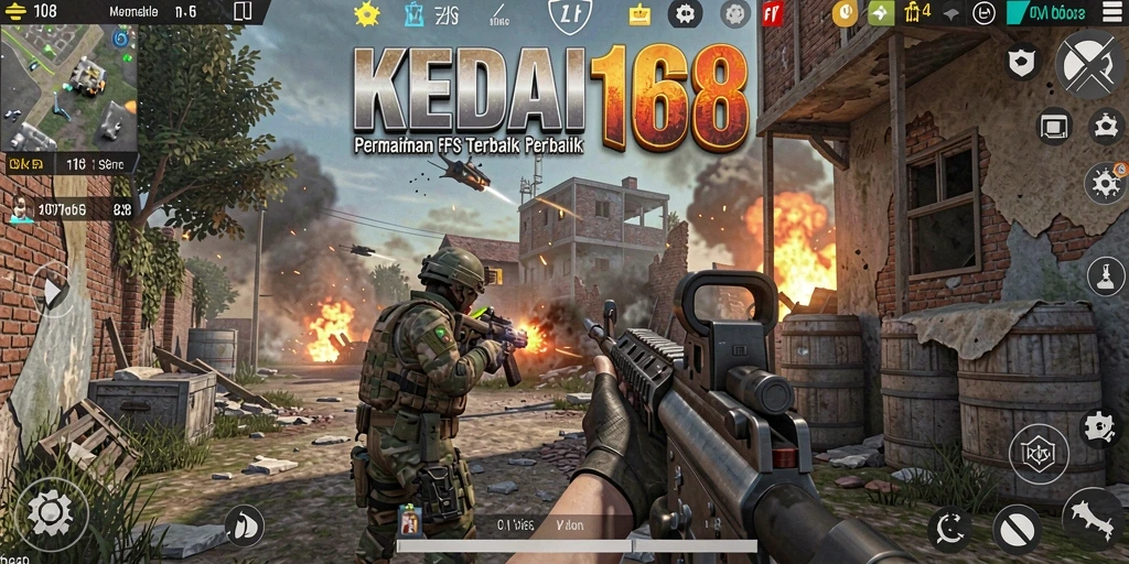 Screenshot KEDAI168 menampilkan aksi perang yang mendebarkan di medan tempur.