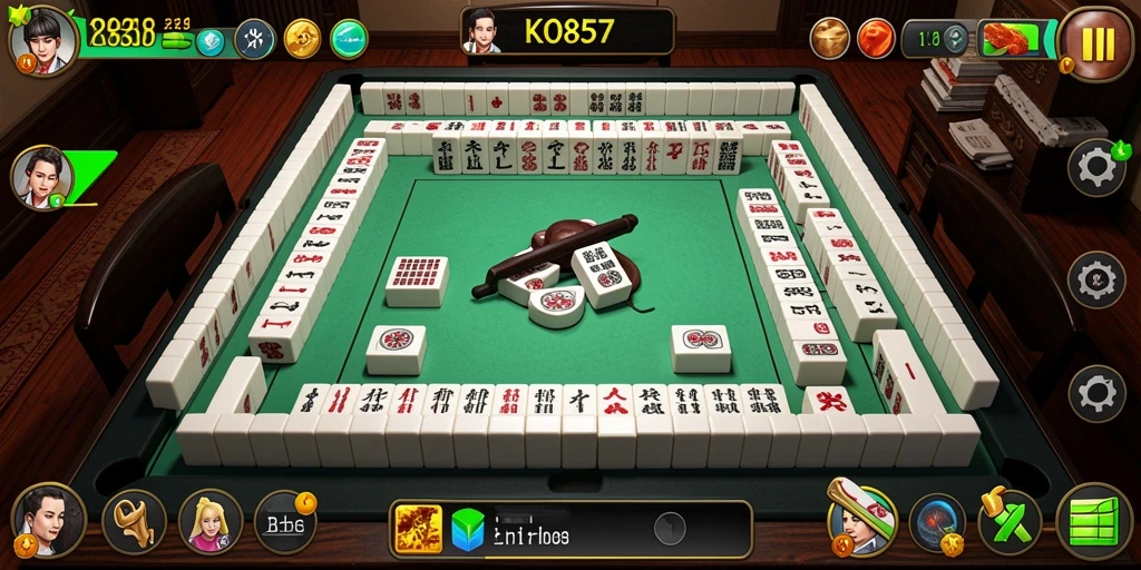 Tampilan gameplay KO857 yang menarik dalam permainan Mahjong.
