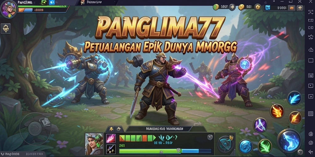 Screenshot gameplay <strong>PANGLIMA77</strong> menampilkan aksi seru dalam dunia MMORPG.
